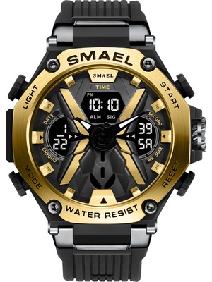 2xudc Altın Yeni Model Smael 8087 Erkek Bilek Dijital Saat Relojes De Hombre Su Geçirmez Dijital LED Spor Saat (Yurt Dışından)