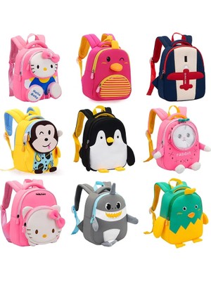 ZhuningShop3 Kity-Pembe-B Tarzı Büyük Yeni 3D Çocuklar Kızlar Için Okul Çantaları Erkek Çocuk Sırt Çantaları Anaokulu Karikatür Hayvan Toddle Çocuklar Sırt Çantası (Yurt Dışından)
