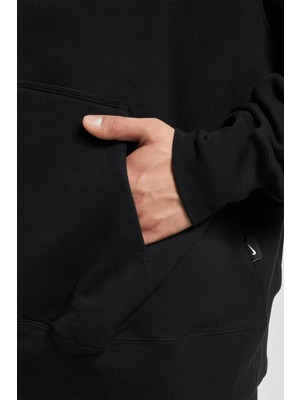 Nike Air  Loose Fit Hoodie Black Rahat Kalıp Kapüşonlu Sweatshirt Siyah