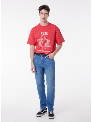 Lee Straight Fit Düz Kesim Yüksek Bel Açık Mavi Esnek Austin Jean Denim Kot Pantolon