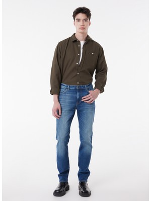 Lee Slim Fit Dar Kesim Normal Bel Mavi Esnek Rider Jean Denim Kot Pantolon