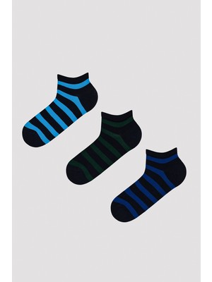 Penti Erkek Blue Stripe 2li Patik Çorap