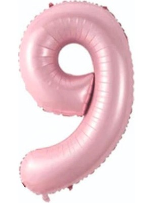 Parti Furyası Folyo Balon 9 Rakamı Helyum Balon 76 cm Pembe Renk - 9 Yaş Balonu - 9 Yaş Balon -9 Rakam Balon