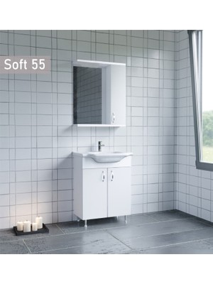 Era Soft 55 cm Beyaz Banyo Dolabı (Mdf)