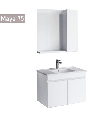 Era Maya 75 cm Beyaz Banyo Dolabı