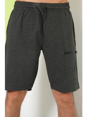 Polo State Erkek Fermuar Detaylı Şort Antrasit