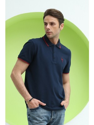 Polo State Erkek Polo Yaka Regular Fit T-Shirt Lacivert