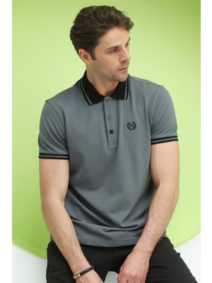 Polo State Erkek Regular Kalıp Polo Yaka T-Shirt  Demir