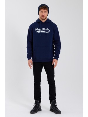 Polo State Erkek Baskılı 3 Iplik Sweatshirt Lacivert