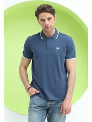 Polo State Erkek Polo Yaka Regular Fit T-Shirt Petrol