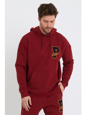 Polo State Erkek 3 Iplik Sweatshirt  Bordo