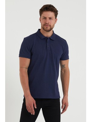 Polo State Erkek Regular Fit Polo Yaka 3lü T-Shirt Lacivert-Siyah-Indigo