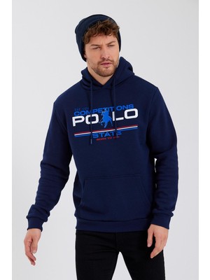 Polo State Erkek Baskılı 3 Iplik Sweatshirt Lacivert