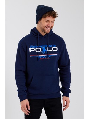 Polo State Erkek Baskılı 3 Iplik Sweatshirt Lacivert