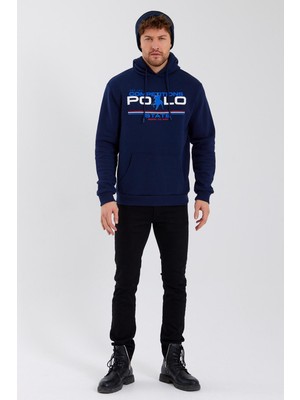 Polo State Erkek Baskılı 3 Iplik Sweatshirt Lacivert