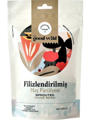 The Good Wild Filizlendirilmiş Maş Fasulyesi | Glutensiz Kuru Bakliyat | Vegan | Glutensiz Ürünler | 175 Gr