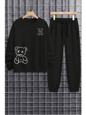 Only Trendwear Unisex Draw Bear Baskılı Eşofman Takımı