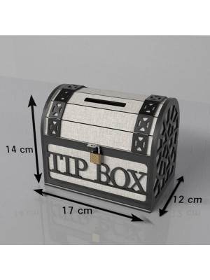 Demo Tasarım Tip Box Bahşiş Kutusu ve Kumbara Sandık Tipi Tipbox Vizon Ahşap