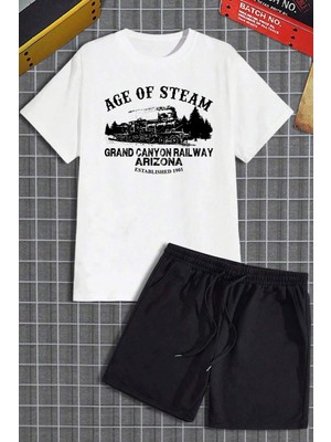 Only Trendwear Unisex Age Of Steam Baskılı Şort Takım