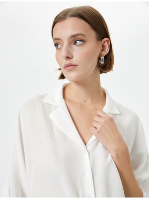 Koton Önden Bağlamalı Gömlek Yarım Kollu Viskon