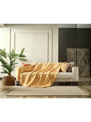 Doqu Home Lena Çift Kişilik Battaniye 200X220CM - Sarı