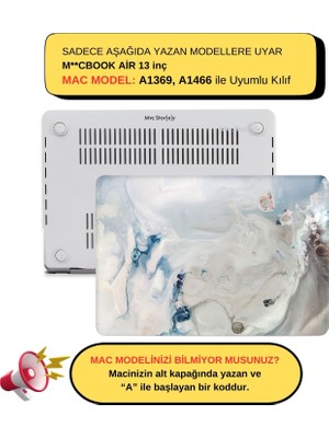 McStorey Macbook Air Kılıf 13 inç Mermer10NL (Eski USB'li Model 2010-2017) A1369 A1466 ile Uyumlu