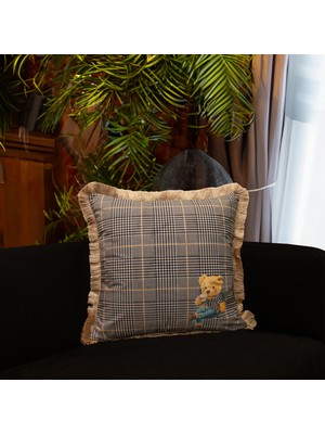 Adawall Kareli Picniker Teddy Dekoratif Kırlent