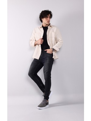 Gabbia Denim 0020 Süper Slim Fit Siyah Rahat Denim Erkek Jeans