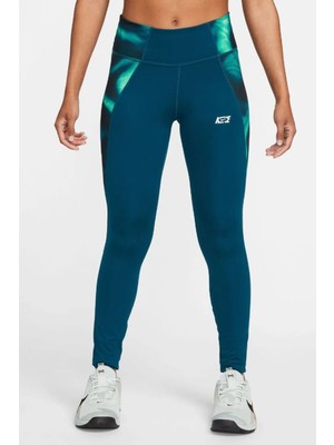 Nike One Icon Clash Mid Rise Leggings 2 Cepli Toparlayıcı Tayt Mavi