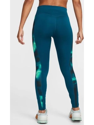 Nike One Icon Clash Mid Rise Leggings 2 Cepli Toparlayıcı Tayt Mavi