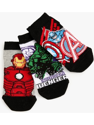 Koton 3'lü Marvel Baskılı Çorap Seti Lisanslı