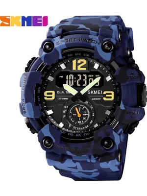 2xudc SKMG232138 Spor Izle Erkek Saat Skmei 1637SPORT Analog Dijital Kol Saati Japonya Hareketi 5ATM Su Geçirmez Ithalat Saatler Skmei 1637 (Yurt Dışından)