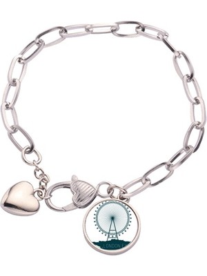 Diythinker Britanya Uk London Göz Birleşik Krallık Kalp Chain Bracelet Jewelry Charm Fashion (Yurt Dışından)