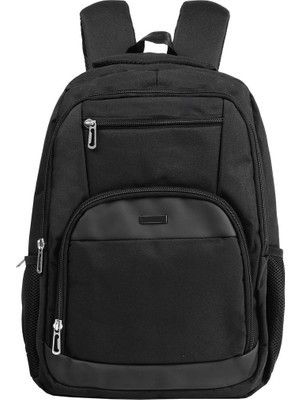 Bagacar Okul ve Günlük Laptop Bölmeli Su Geçirmez Sırt Çantası Siyah