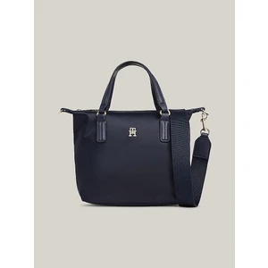 Tommy Hilfiger Kadın Logolu Deri Kart Bölmeli Günlük Kullanım Lacivert Omuz Çantası AW0AW15640-DW6