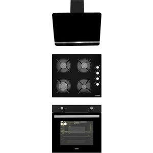 New 604 Siyah Cam 3'lü Ankastre Set [BİNDESİT-GLS640-MFA604]