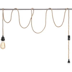 Jüt Halat Sarkıt Avize Anahtarlı Duy 3mt Bronz Rengi (Ampul Dahil Değildir)