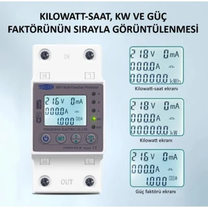 Kaçak Akım Koruma Rölesi Ve Yüksek Voltaj Ve Akım Koruyucu Röle 63A Wifi Özellikli Devrim
