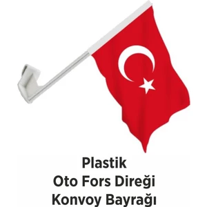 Asya Bayrak 2'li Plastik Oto Fors- Konvoy Türk Bayrağı