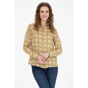 U.S. Polo Assn. Kadın Kum Gömlek Desenli 50272138-VR085
