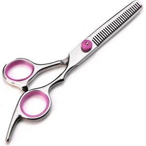 Profesyonel Titanium Pembe Berber Ara Makas Efile Makası Kuaför Makası 6.5 Inç XLQ507B
