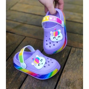 Kız Çocuk Crocks Kaydırmaz Taban Sandalet - Terlik , Kreş ve Anaokulu Için Uygun ,deniz Havuz Terliği