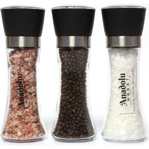 Anadolu Hasat Çankırı Kaya Tuzu 7'li Set- Çankırı ve Himalaya Kristal Kaya Tuzu ve Seramik Seti