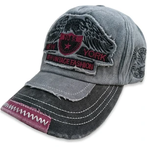 Şapka Market Newyork Vintage Gri Siyah Beyzbol Şapka