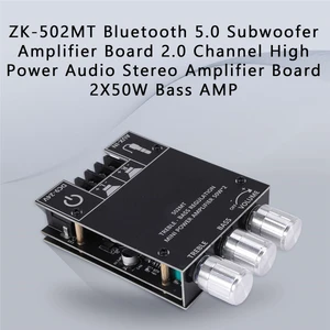 ZK-502MT Bluetooth 5.0 Subwoofer Amplifikatör Kurulu 2.0 Kanal Yüksek Güçlü Ses Stereo Amplifikatör Kurulu 2X50 W Bas Amp (Yurt Dışından)