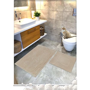 Cotton Crafty %100 Pamuk Dokuma Banyo Paspas Seti, Banyo Halısı Vera 60X100 - 60X50