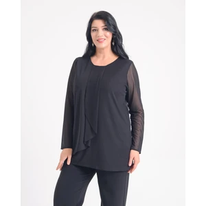 Lilas Xxl Büyük Beden Siyah Renkli Şifon Bluz