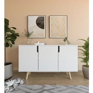 VM VERTEX MOBİLYA Verona 120 cm Konsol, Kahve Köşesi, Tv Ünitesi, Çok Amaçlı Ahşap Ayaklı Konsol Beyaz