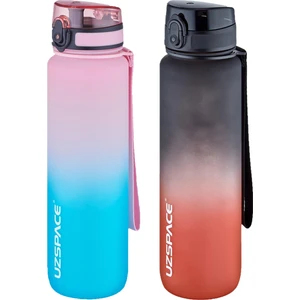 2'li Tritan Matara Seti 1000 ml Büyük Boy Çift Renk Softtouch Ff Collection Tritan Su Matarası