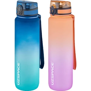2'li Tritan Matara Seti 1000 ml Büyük Boy Çift Renk Softtouch Ff Collection Tritan Su Matarası